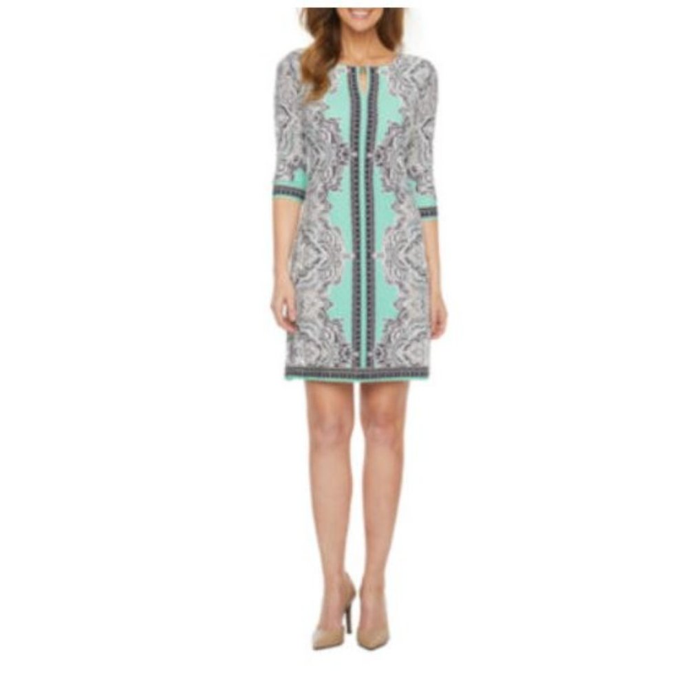 Studio 1 teal print dress